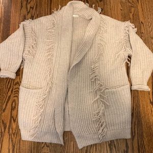 Anthropologie oversized fringe cardigan xs/s